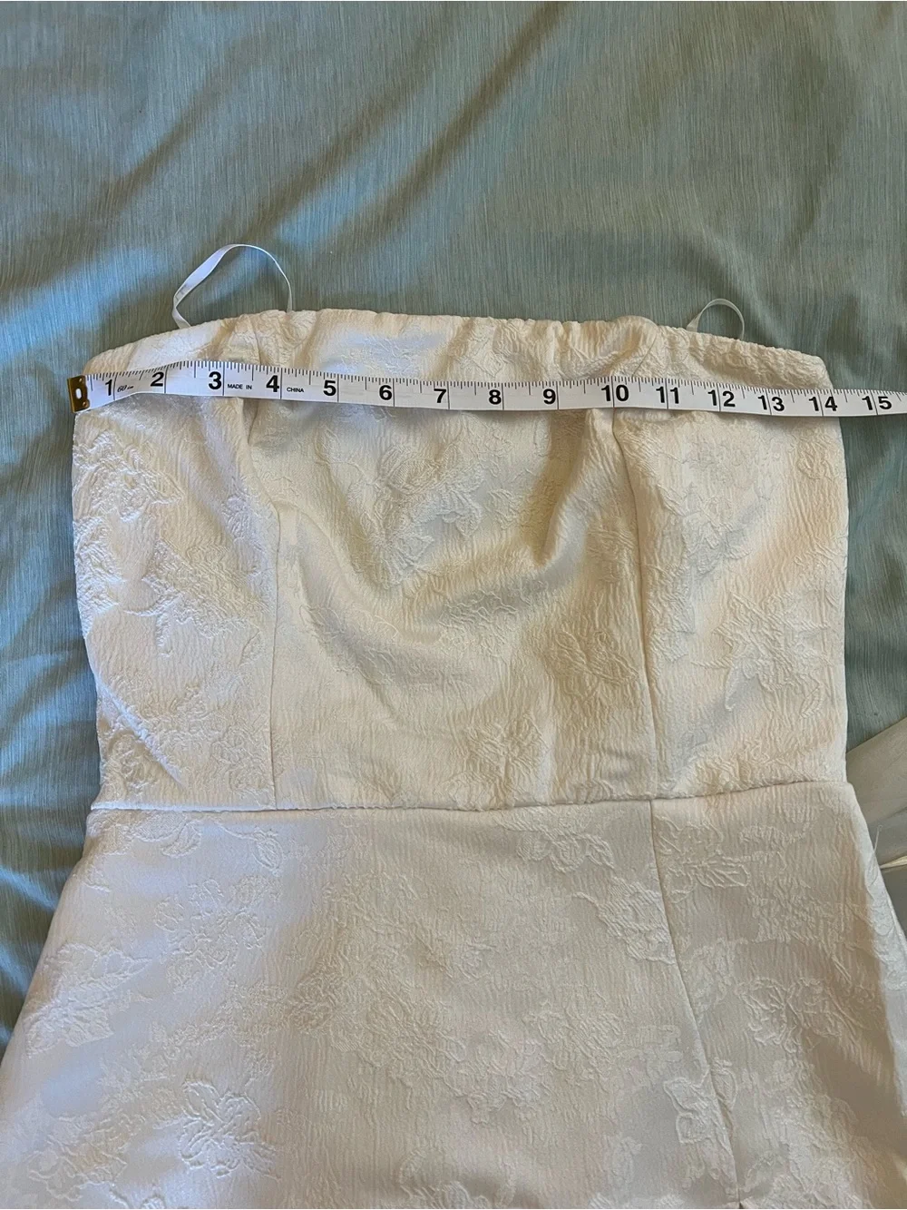 Lulu's Strapless Ivory Jacquard Mini Dress with Shorts - Picture 9 of 11